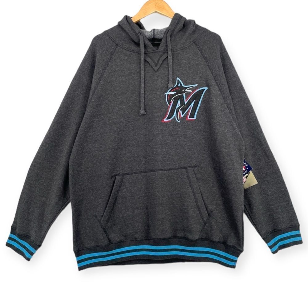 ~Stitches MLB Men's Miami Marlins Logo Pullover Hood NWT XL